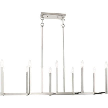 Ten Light Dimmable Chandelier With Shades