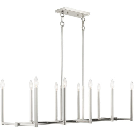 Ten Light Dimmable Chandelier With Shades
