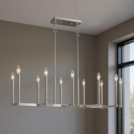 Ten Light Dimmable Chandelier With Shades