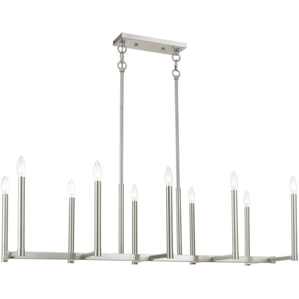 Ten Light Dimmable Chandelier With Shades