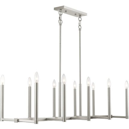 Ten Light Dimmable Chandelier With Shades