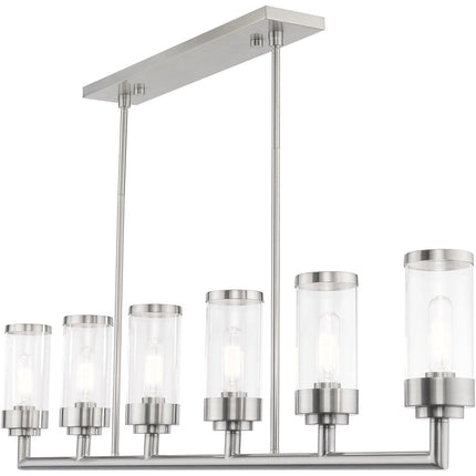 Six Light Dimmable Chandelier With Shades