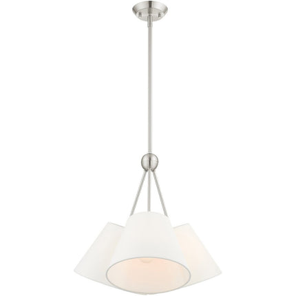 Three Light Dimmable Chandelier With Shades