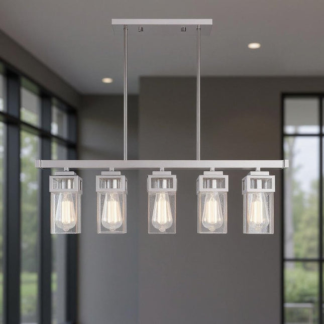 Five Light Dimmable Chandelier With Shades