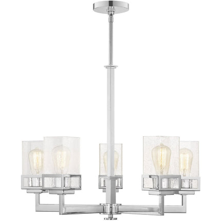 Five Light Dimmable Chandelier With Shades