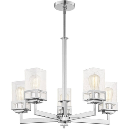 Five Light Dimmable Chandelier With Shades