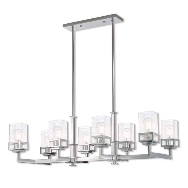Eight Light Dimmable Chandelier With Shades