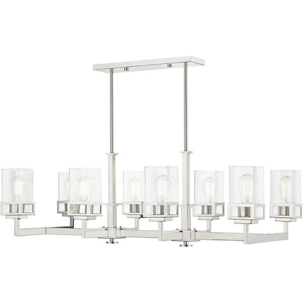 Eight Light Dimmable Chandelier With Shades