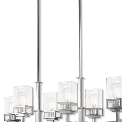 Eight Light Dimmable Chandelier With Shades