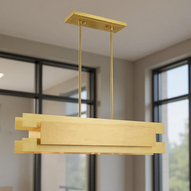 Four Light Dimmable Chandelier With Shades