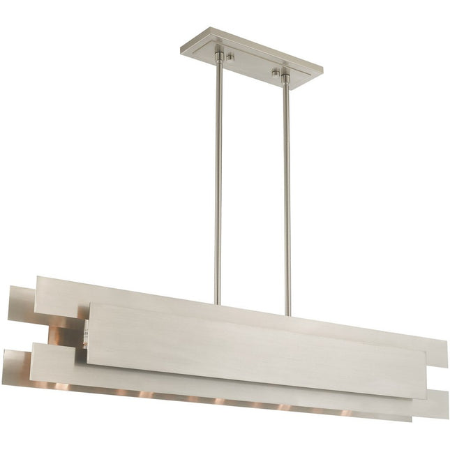 Five Light Dimmable Chandelier With Shades