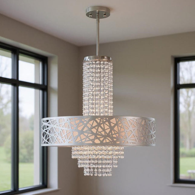 Five Light Dimmable Chandelier With Shades
