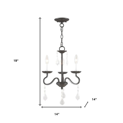 Three Light Dimmable Chandelier With Shades