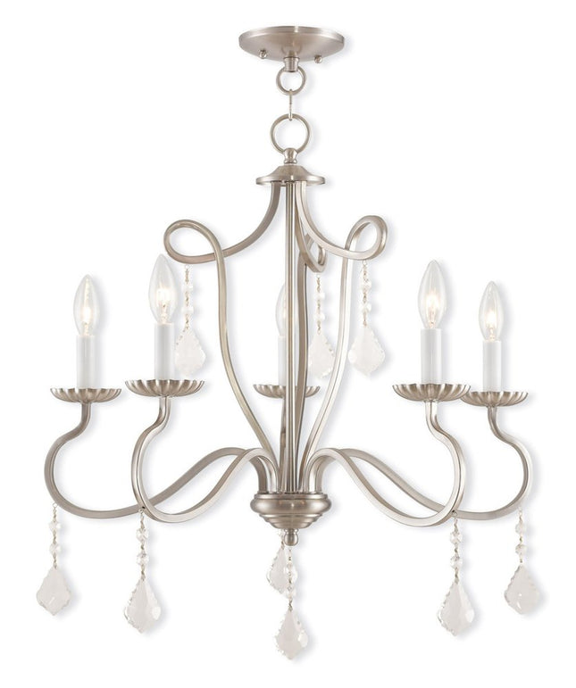 Five Light Dimmable Chandelier With Shades