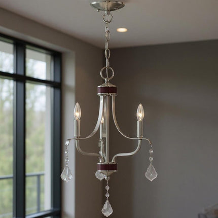 Three Light Dimmable Chandelier With Shades