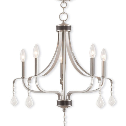Five Light Dimmable Chandelier With Shades