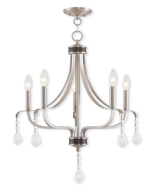 Five Light Dimmable Chandelier With Shades