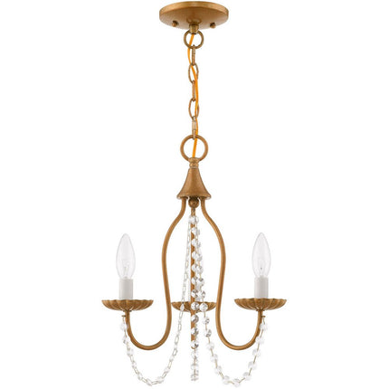 Three Light Dimmable Chandelier With Shades