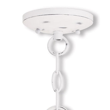 White Three Light Metal Dimmable Chandelier With Shades