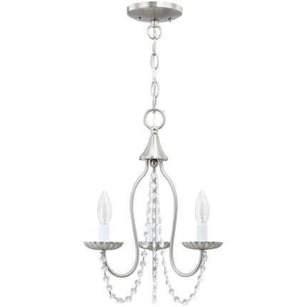 Three Light Dimmable Chandelier With Shades
