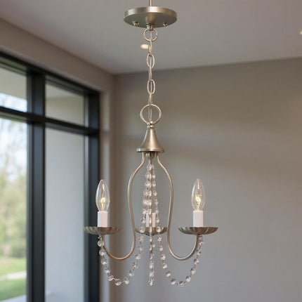 Three Light Dimmable Chandelier With Shades
