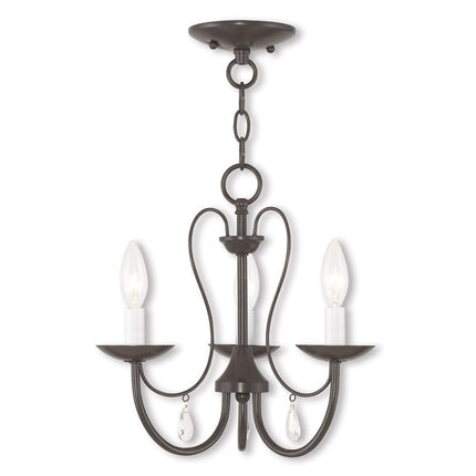 Three Light Dimmable Chandelier With Shades