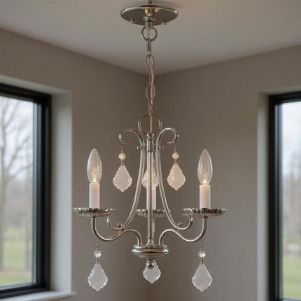 Three Light Dimmable Chandelier With Shades
