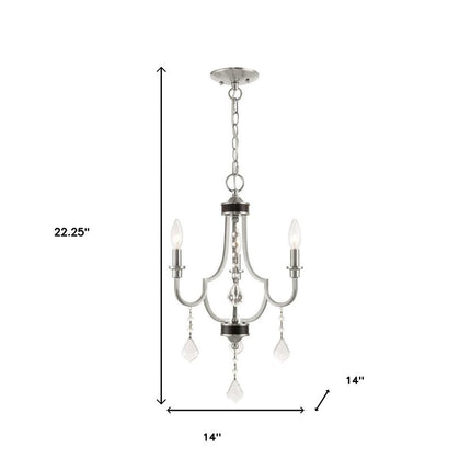 Three Light Dimmable Chandelier With Shades