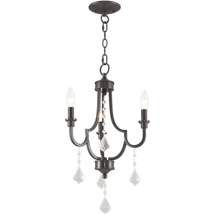 Three Light Dimmable Chandelier With Shades