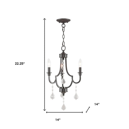 Three Light Dimmable Chandelier With Shades
