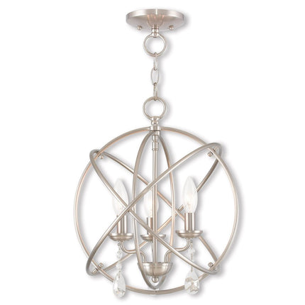 Three Light Dimmable Chandelier With Shades