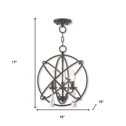 Three Light Dimmable Chandelier With Shades