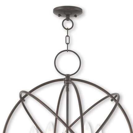 Five Light Dimmable Chandelier With Shades