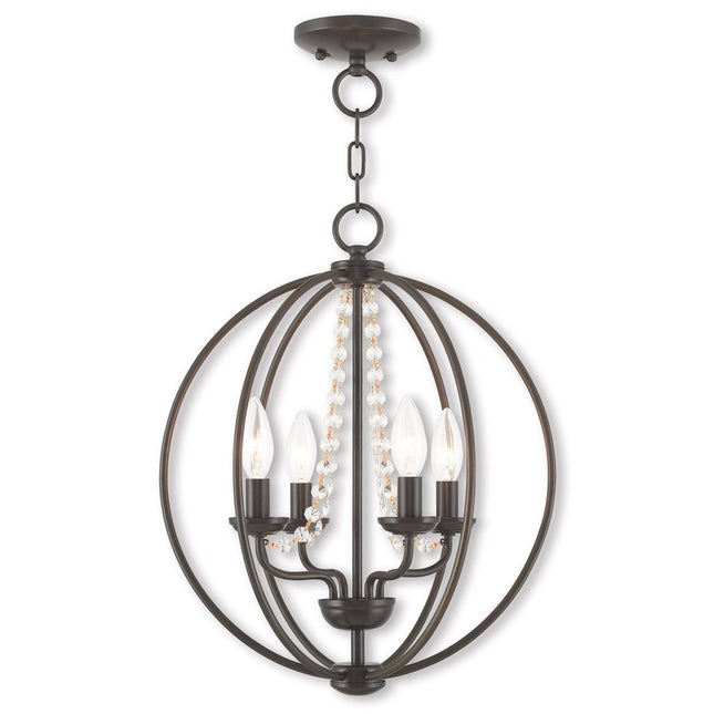 Four Light Dimmable Chandelier With Shades