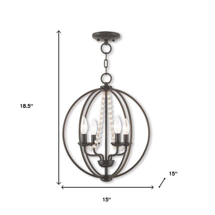 Four Light Dimmable Chandelier With Shades