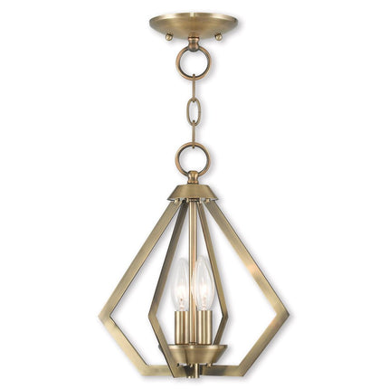 Two Light Dimmable Chandelier With Shades