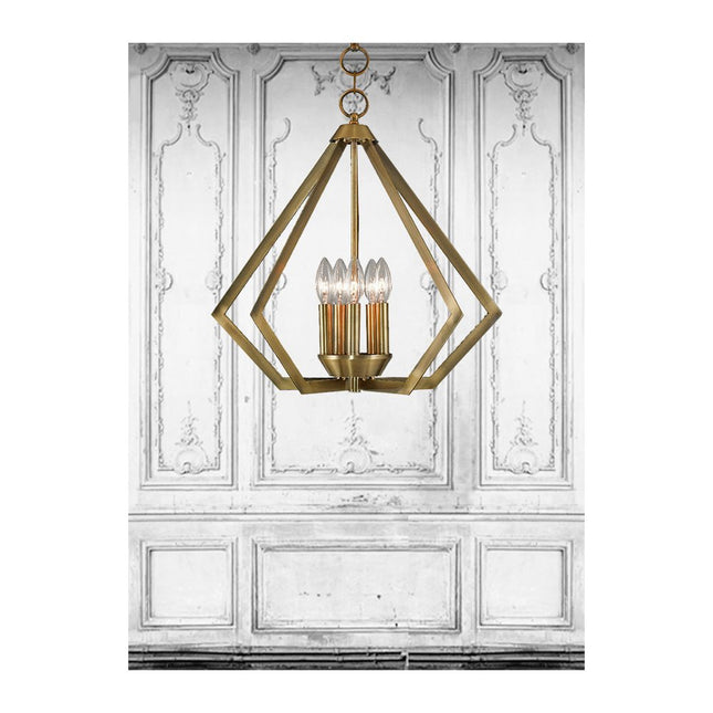 Five Light Dimmable Chandelier With Shades