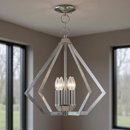 Five Light Dimmable Chandelier With Shades
