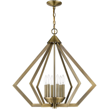 Six Light Dimmable Chandelier With Shades