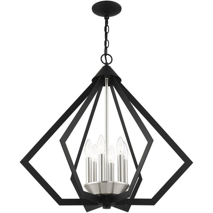 Six Light Dimmable Chandelier With Shades