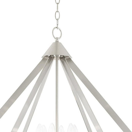 Six Light Dimmable Chandelier With Shades