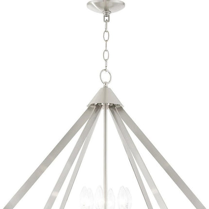Six Light Dimmable Chandelier With Shades