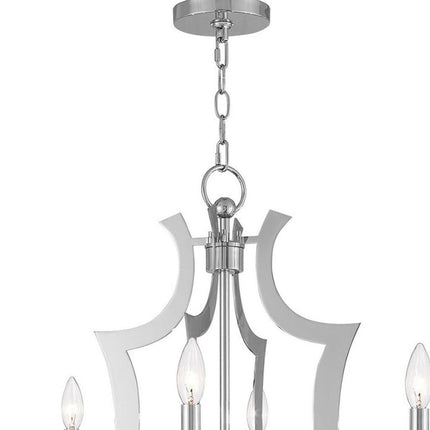 Eight Light Dimmable Chandelier With Shades