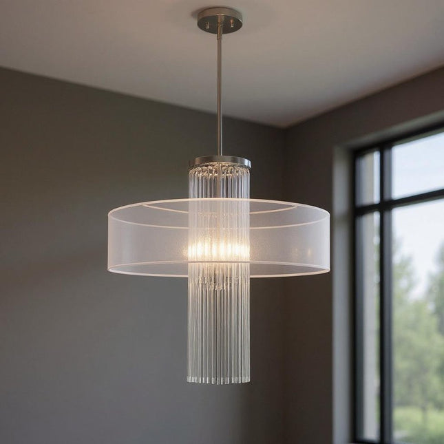 Four Light Dimmable Chandelier With Shades