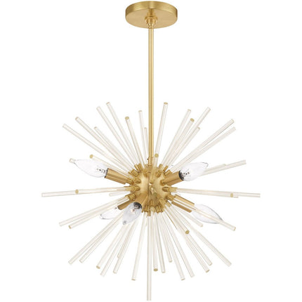 Six Light Dimmable Chandelier With Shades