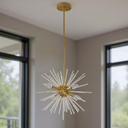Six Light Dimmable Chandelier With Shades