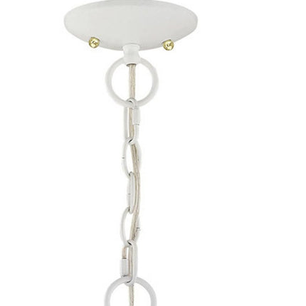 White Three Light Dimmable Chandelier With Shades