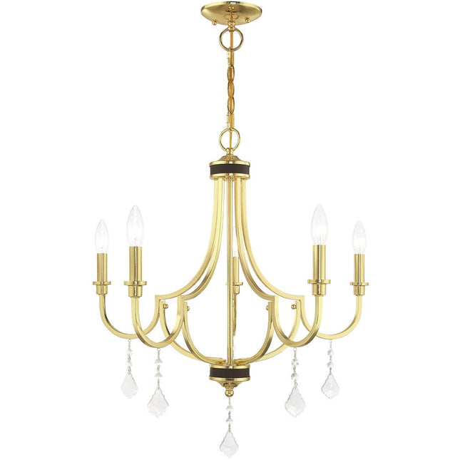 Five Light Dimmable Chandelier With Shades