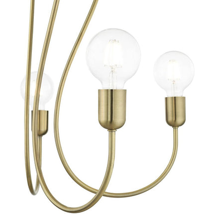Five Light Dimmable Chandelier With Shades