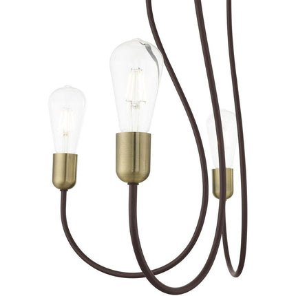 Five Light Dimmable Chandelier With Shades